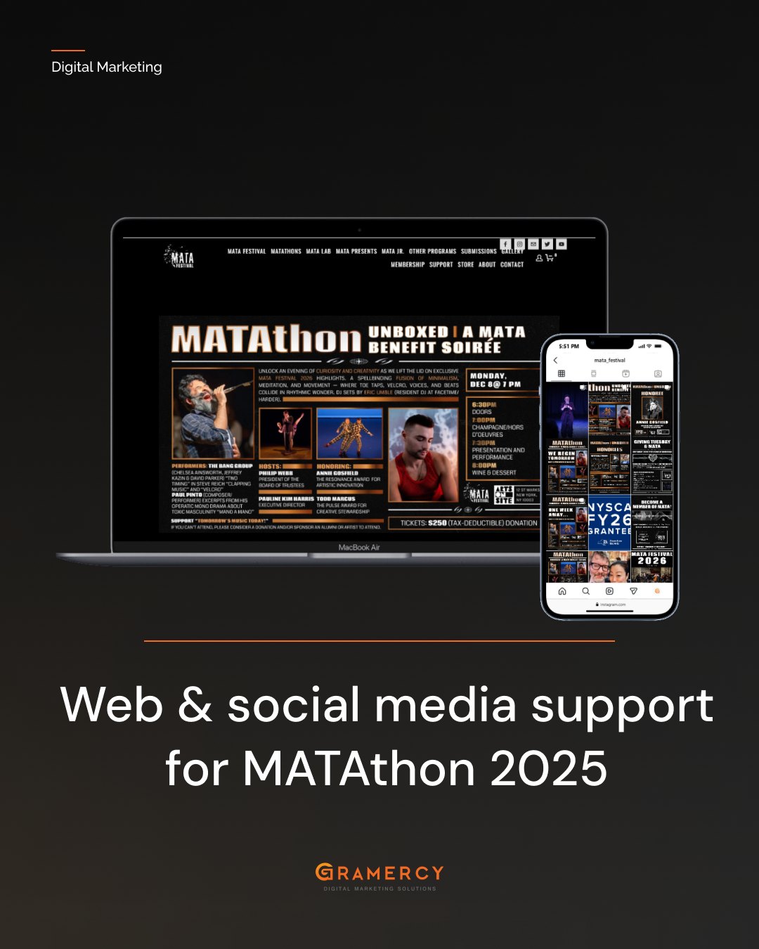 Last week, our client Music at the Anthology (MATA) hosted their annual MATAthon - an evening filled with curiosity, creativity, and new music.
We were glad to support this year’s MATAthon with web and social media services and to be part of an event that celebrates contemporary voices and artistic exploration.
A great way to close out 2025.
#DigitalAgency #Gramercy #MATAthon2025