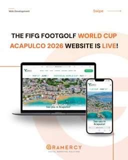 🚀 We’re excited to share the new FIFG FootGolf World Cup Acapulco 2026 website - a new dedicated platform for our long-term partner, the Federation for International FootGolf (FIFG)
This platform will support players, fans, and national federations throughout the #RoadToAcapulco, and we’ll continue assisting FIFG with digital and social media efforts along the way.
👉 acapulcofootgolfworldcup.com
#GramercyGlobal #webdev #marketingagency #FIFG #FootGolf #WorldCup2026.