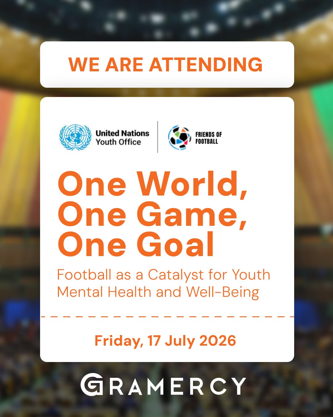 ⚽Just ahead of the 2026 FIFA World Cup Final, we're celebrating football as more than a game!
Our Managing Director Troy is invited to “One World, One Game, One Goal” at the United Nations Headquarters in NYC.
🧠 On 17 July, leaders from sport, technology and global communities will come together to explore how football can support youth mental health and well-being.
🤝 Looking forward to fresh ideas, meaningful conversations and new connections.
#youthsport #football #unitednations #mentalhealth